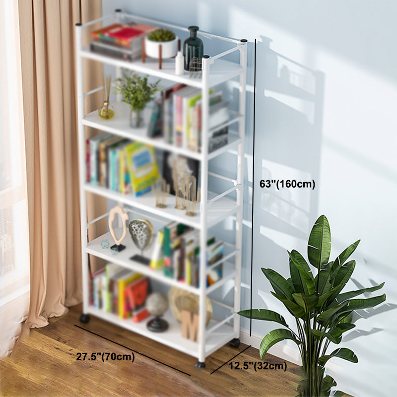 Open Etagere Bookshelf Contemporary Vertical Bookshelf with Caster Wheels Clearhalo 'Bookcases' 'furn' 'furn_bookcases' 'Furniture' 'furniture_bookcases' 'kitchen' 'kitchen_bookcases' 'Living Room Furniture' 'Office Furniture' 4674342