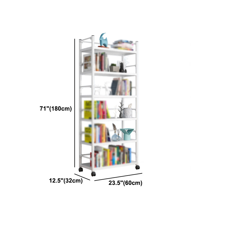 Open Etagere Bookshelf Contemporary Vertical Bookshelf with Caster Wheels Clearhalo 'Bookcases' 'furn' 'furn_bookcases' 'Furniture' 'furniture_bookcases' 'kitchen' 'kitchen_bookcases' 'Living Room Furniture' 'Office Furniture' 4674345