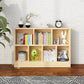 2/3-Shelf Natural Modern Bookshelf Pine Wood Geometric Closed Back Bookshelf Clearhalo 'Bookcases' 'furn' 'furn_bookcases' 'Furniture' 'furniture_bookcases' 'kitchen' 'kitchen_bookcases' 'Living Room Furniture' 'Office Furniture' 4674352