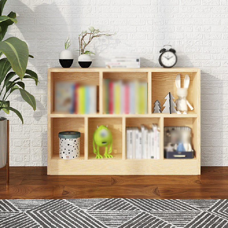 2/3-Shelf Natural Modern Bookshelf Pine Wood Geometric Closed Back Bookshelf Clearhalo 'Bookcases' 'furn' 'furn_bookcases' 'Furniture' 'furniture_bookcases' 'kitchen' 'kitchen_bookcases' 'Living Room Furniture' 'Office Furniture' 4674354