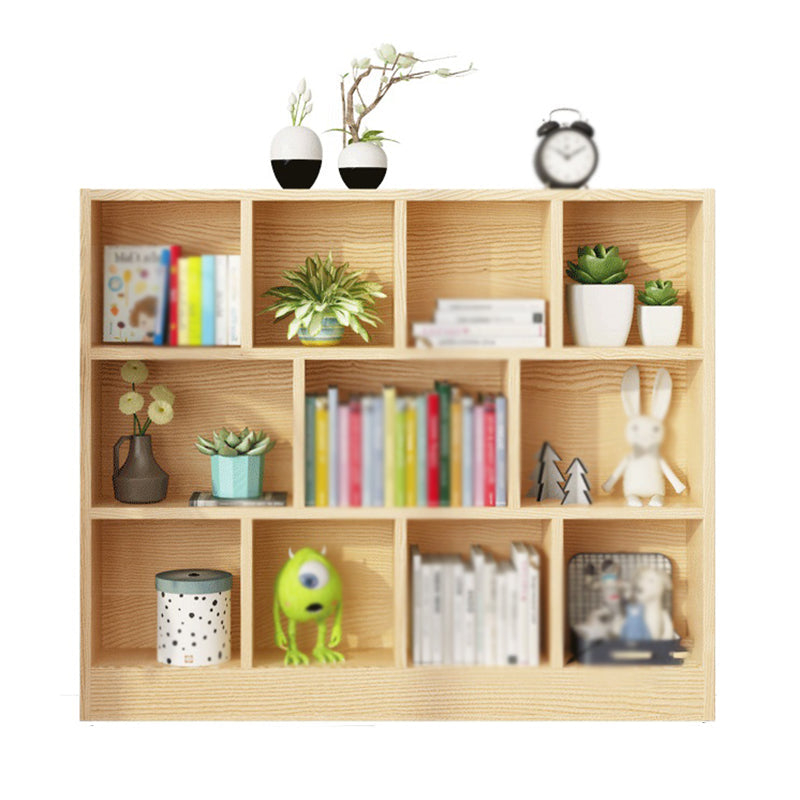 2/3-Shelf Natural Modern Bookshelf Pine Wood Geometric Closed Back Bookshelf Clearhalo 'Bookcases' 'furn' 'furn_bookcases' 'Furniture' 'furniture_bookcases' 'kitchen' 'kitchen_bookcases' 'Living Room Furniture' 'Office Furniture' 4674356
