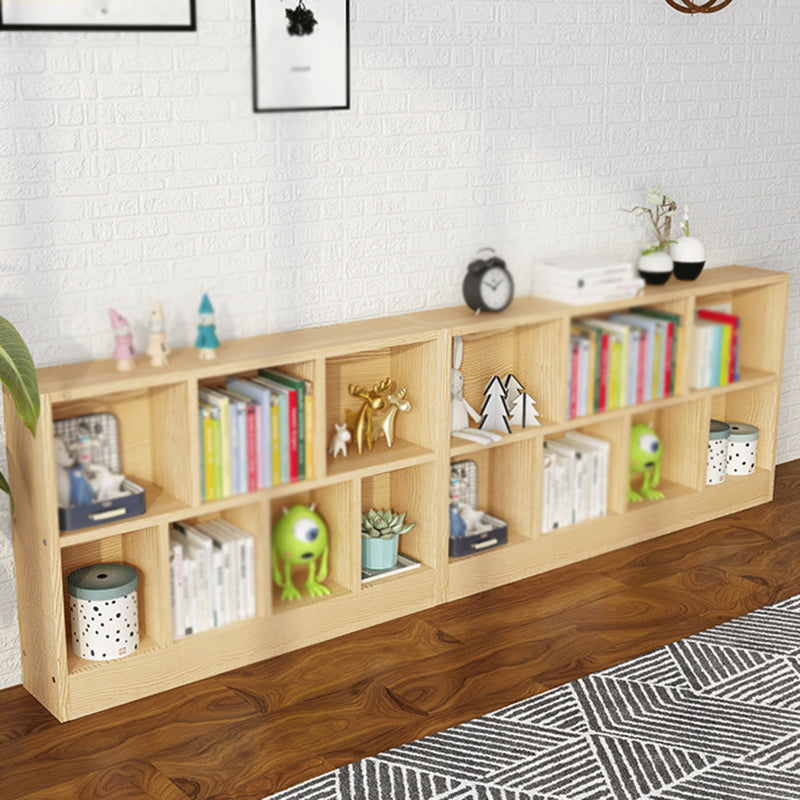 2/3-Shelf Natural Modern Bookshelf Pine Wood Geometric Closed Back Bookshelf Clearhalo 'Bookcases' 'furn' 'furn_bookcases' 'Furniture' 'furniture_bookcases' 'kitchen' 'kitchen_bookcases' 'Living Room Furniture' 'Office Furniture' 4674361