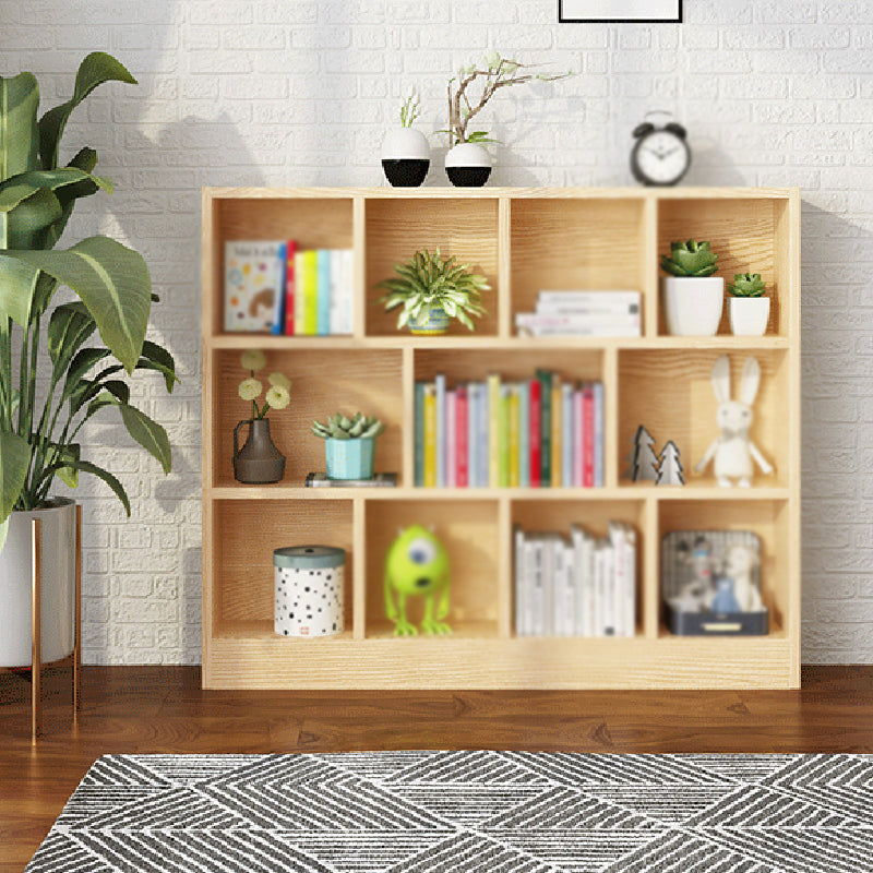 2/3-Shelf Natural Modern Bookshelf Pine Wood Geometric Closed Back Bookshelf Clearhalo 'Bookcases' 'furn' 'furn_bookcases' 'Furniture' 'furniture_bookcases' 'kitchen' 'kitchen_bookcases' 'Living Room Furniture' 'Office Furniture' 4674364