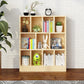 2/3-Shelf Natural Modern Bookshelf Pine Wood Geometric Closed Back Bookshelf 31.5"L x 9.4"W x 45.3"H Clearhalo 'Bookcases' 'furn' 'furn_bookcases' 'Furniture' 'furniture_bookcases' 'kitchen' 'kitchen_bookcases' 'Living Room Furniture' 'Office Furniture' 4674365