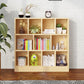 2/3-Shelf Natural Modern Bookshelf Pine Wood Geometric Closed Back Bookshelf 47.2"L x 9.4"W x 45.3"H Clearhalo 'Bookcases' 'furn' 'furn_bookcases' 'Furniture' 'furniture_bookcases' 'kitchen' 'kitchen_bookcases' 'Living Room Furniture' 'Office Furniture' 4674366