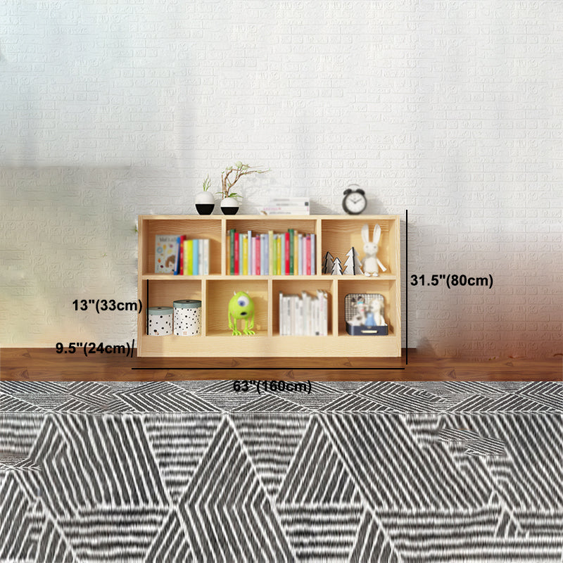 2/3-Shelf Natural Modern Bookshelf Pine Wood Geometric Closed Back Bookshelf Clearhalo 'Bookcases' 'furn' 'furn_bookcases' 'Furniture' 'furniture_bookcases' 'kitchen' 'kitchen_bookcases' 'Living Room Furniture' 'Office Furniture' 4674371