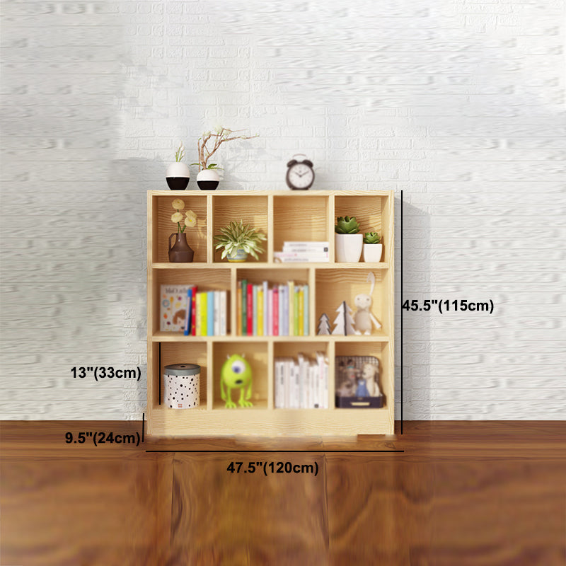 2/3-Shelf Natural Modern Bookshelf Pine Wood Geometric Closed Back Bookshelf Clearhalo 'Bookcases' 'furn' 'furn_bookcases' 'Furniture' 'furniture_bookcases' 'kitchen' 'kitchen_bookcases' 'Living Room Furniture' 'Office Furniture' 4674373