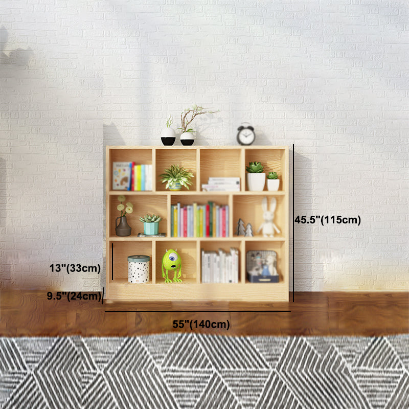 2/3-Shelf Natural Modern Bookshelf Pine Wood Geometric Closed Back Bookshelf Clearhalo 'Bookcases' 'furn' 'furn_bookcases' 'Furniture' 'furniture_bookcases' 'kitchen' 'kitchen_bookcases' 'Living Room Furniture' 'Office Furniture' 4674374