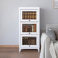 Engineered Wood Standard Bookcase Contemporary Bookcase With Doors 23.6"L x 13.9"W x 52.1"H White Clearhalo 'Bookcases' 'furn' 'furn_bookcases' 'Furniture' 'furniture_bookcases' 'kitchen' 'kitchen_bookcases' 'Living Room Furniture' 'Office Furniture' 4674379