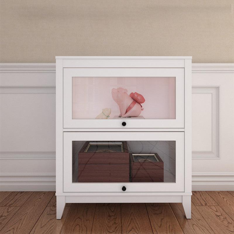 Engineered Wood Standard Bookcase Contemporary Bookcase With Doors 31.5"L x 13.9"W x 37.4"H White Clearhalo 'Bookcases' 'furn' 'furn_bookcases' 'Furniture' 'furniture_bookcases' 'kitchen' 'kitchen_bookcases' 'Living Room Furniture' 'Office Furniture' 4674384