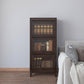 Engineered Wood Standard Bookcase Contemporary Bookcase With Doors 23.6"L x 13.9"W x 52.1"H Brown Clearhalo 'Bookcases' 'furn' 'furn_bookcases' 'Furniture' 'furniture_bookcases' 'kitchen' 'kitchen_bookcases' 'Living Room Furniture' 'Office Furniture' 4674397