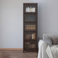 Engineered Wood Standard Bookcase Contemporary Bookcase With Doors 23.6"L x 13.9"W x 81.5"H Brown Clearhalo 'Bookcases' 'furn' 'furn_bookcases' 'Furniture' 'furniture_bookcases' 'kitchen' 'kitchen_bookcases' 'Living Room Furniture' 'Office Furniture' 4674399