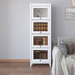 Engineered Wood Standard Bookcase Contemporary Bookcase With Doors 19.7"L x 13.9"W x 66.8"H White Clearhalo 'Bookcases' 'furn' 'furn_bookcases' 'Furniture' 'furniture_bookcases' 'kitchen' 'kitchen_bookcases' 'Living Room Furniture' 'Office Furniture' 4674402