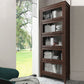 Engineered Wood Standard Bookcase Contemporary Bookcase With Doors 31.5"L x 13.9"W x 81.5"H Brown Clearhalo 'Bookcases' 'furn' 'furn_bookcases' 'Furniture' 'furniture_bookcases' 'kitchen' 'kitchen_bookcases' 'Living Room Furniture' 'Office Furniture' 4674405