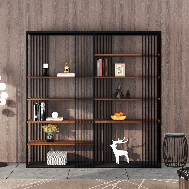 4-Shelf Metal Standard Bookcase Industrial Bookcase for Home Office Clearhalo 'Bookcases' 'furn' 'furn_bookcases' 'Furniture' 'furniture_bookcases' 'kitchen' 'kitchen_bookcases' 'Living Room Furniture' 'Office Furniture' 4674416