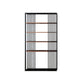 4-Shelf Metal Standard Bookcase Industrial Bookcase for Home Office Black-Brown Clearhalo 'Bookcases' 'furn' 'furn_bookcases' 'Furniture' 'furniture_bookcases' 'kitchen' 'kitchen_bookcases' 'Living Room Furniture' 'Office Furniture' 4674419