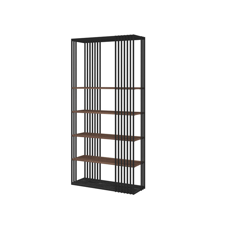 4-Shelf Metal Standard Bookcase Industrial Bookcase for Home Office Black Clearhalo 'Bookcases' 'furn' 'furn_bookcases' 'Furniture' 'furniture_bookcases' 'kitchen' 'kitchen_bookcases' 'Living Room Furniture' 'Office Furniture' 4674420