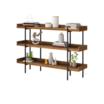 Metal Bookcase Industrial Book Shelf with Wood Rectangular Shelves Clearhalo 'Bookcases' 'furn' 'furn_bookcases' 'Furniture' 'furniture_bookcases' 'kitchen' 'kitchen_bookcases' 'Living Room Furniture' 'Office Furniture' 4674434