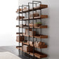 Metal Bookcase Industrial Book Shelf with Wood Rectangular Shelves Clearhalo 'Bookcases' 'furn' 'furn_bookcases' 'Furniture' 'furniture_bookcases' 'kitchen' 'kitchen_bookcases' 'Living Room Furniture' 'Office Furniture' 4674437