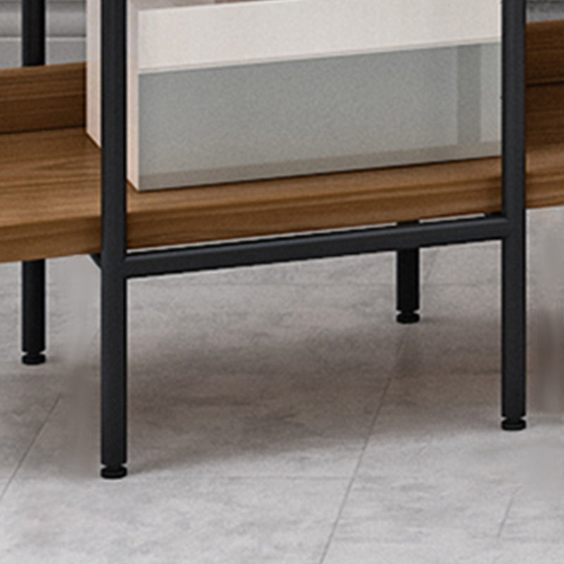 Metal Bookcase Industrial Book Shelf with Wood Rectangular Shelves Clearhalo 'Bookcases' 'furn' 'furn_bookcases' 'Furniture' 'furniture_bookcases' 'kitchen' 'kitchen_bookcases' 'Living Room Furniture' 'Office Furniture' 4674440