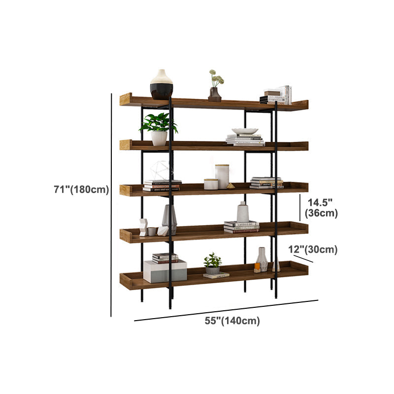 Metal Bookcase Industrial Book Shelf with Wood Rectangular Shelves Clearhalo 'Bookcases' 'furn' 'furn_bookcases' 'Furniture' 'furniture_bookcases' 'kitchen' 'kitchen_bookcases' 'Living Room Furniture' 'Office Furniture' 4674446