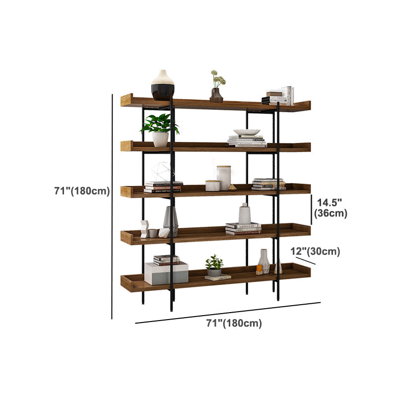 Metal Bookcase Industrial Book Shelf with Wood Rectangular Shelves Clearhalo 'Bookcases' 'furn' 'furn_bookcases' 'Furniture' 'furniture_bookcases' 'kitchen' 'kitchen_bookcases' 'Living Room Furniture' 'Office Furniture' 4674448