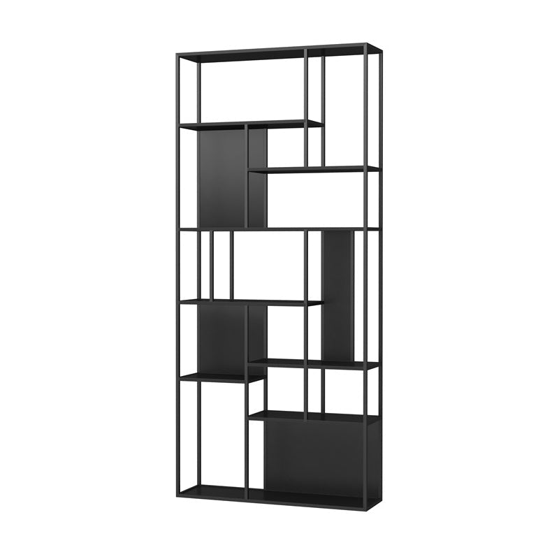 Industrial Metal Etagere Book Shelf with Rectangular Shelves Bookcase Black Clearhalo 'Bookcases' 'furn' 'furn_bookcases' 'Furniture' 'furniture_bookcases' 'kitchen' 'kitchen_bookcases' 'Living Room Furniture' 'Office Furniture' 4674456