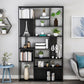 Industrial Metal Etagere Book Shelf with Rectangular Shelves Bookcase 47.2"L x 9.8"W x 78.7"H Black Clearhalo 'Bookcases' 'furn' 'furn_bookcases' 'Furniture' 'furniture_bookcases' 'kitchen' 'kitchen_bookcases' 'Living Room Furniture' 'Office Furniture' 4674459