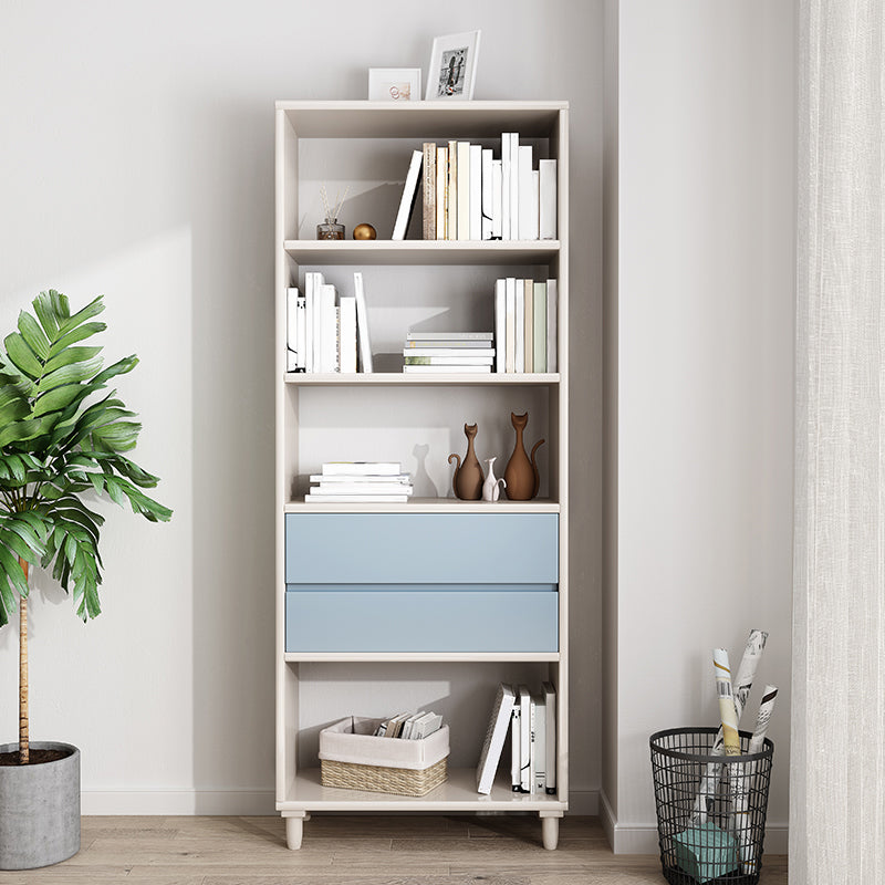 4-Shelf Wood Standard Bookcase Contemporary Book Shelf,67''H x 23.6''W Blue Clearhalo 'Bookcases' 'furn' 'furn_bookcases' 'Furniture' 'furniture_bookcases' 'kitchen' 'kitchen_bookcases' 'Living Room Furniture' 'Office Furniture' 4674489