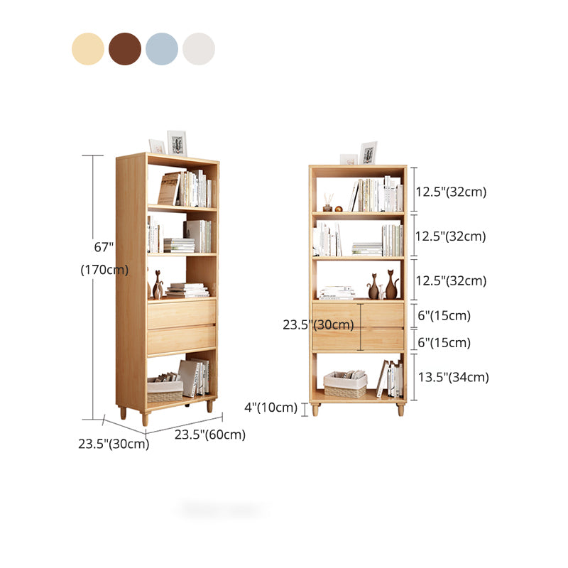 4-Shelf Wood Standard Bookcase Contemporary Book Shelf,67''H x 23.6''W Clearhalo 'Bookcases' 'furn' 'furn_bookcases' 'Furniture' 'furniture_bookcases' 'kitchen' 'kitchen_bookcases' 'Living Room Furniture' 'Office Furniture' 4674496