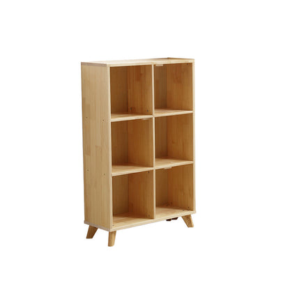 Natural Cube Bookshelf Contemporary Pine Wood Shelf for Home Office 27.6"L x 11.8"W x 45.3"H Bookcases Clearhalo 'Bookcases' 'furn' 'furn_bookcases' 'Furniture' 'furniture_bookcases' 'kitchen' 'kitchen_bookcases' 'Living Room Furniture' 'Office Furniture' 4678395