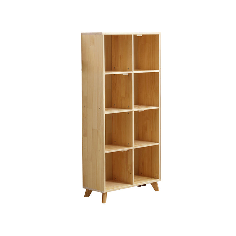Natural Cube Bookshelf Contemporary Pine Wood Shelf for Home Office 28"L x 12"W x 59"H Bookcases Clearhalo 'Bookcases' 'furn' 'furn_bookcases' 'Furniture' 'furniture_bookcases' 'kitchen' 'kitchen_bookcases' 'Living Room Furniture' 'Office Furniture' 4678396