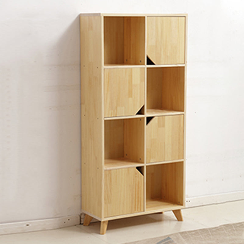 Natural Cube Bookshelf Contemporary Pine Wood Shelf for Home Office 28"L x 12"W x 59"H Cabinets Clearhalo 'Bookcases' 'furn' 'furn_bookcases' 'Furniture' 'furniture_bookcases' 'kitchen' 'kitchen_bookcases' 'Living Room Furniture' 'Office Furniture' 4678397