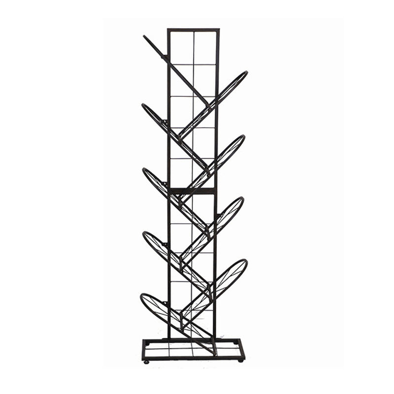 Metal Geometric Bookcase Industrial Book Shelf for Home Office 16"L x 9"W x 50"H Black Clearhalo 'Bookcases' 'furn' 'furn_bookcases' 'Furniture' 'furniture_bookcases' 'kitchen' 'kitchen_bookcases' 'Living Room Furniture' 'Office Furniture' 4678411