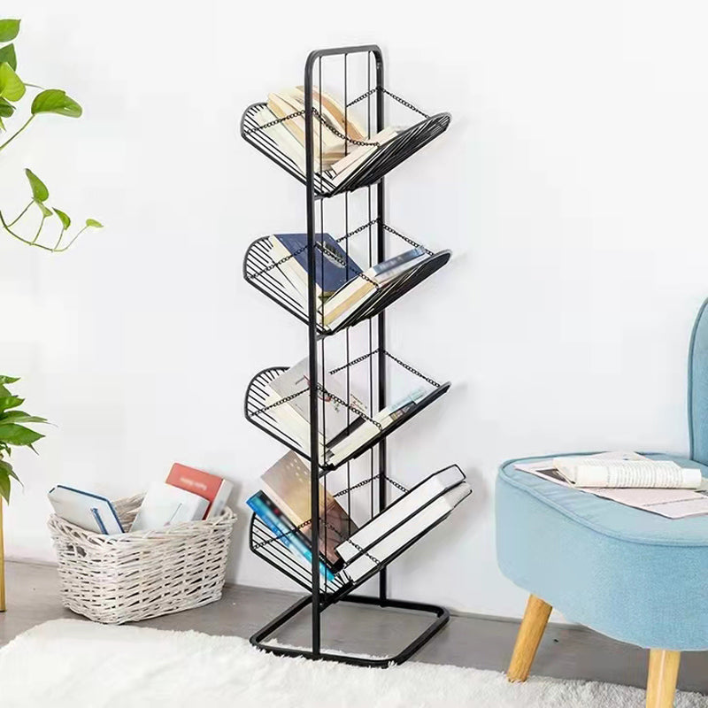 Metal Geometric Bookcase Industrial Book Shelf for Home Office 14"L x 14"W x 43"H Black Clearhalo 'Bookcases' 'furn' 'furn_bookcases' 'Furniture' 'furniture_bookcases' 'kitchen' 'kitchen_bookcases' 'Living Room Furniture' 'Office Furniture' 4678414
