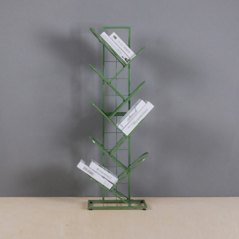 Metal Geometric Bookcase Industrial Book Shelf for Home Office 16"L x 9"W x 50"H Green Clearhalo 'Bookcases' 'furn' 'furn_bookcases' 'Furniture' 'furniture_bookcases' 'kitchen' 'kitchen_bookcases' 'Living Room Furniture' 'Office Furniture' 4678418