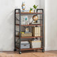 Wood Etagere Bookcase Contemporary Open Back Bookcase for Home Office 25"L x 12"W x 44"H Black-Brown Clearhalo 'Bookcases' 'furn' 'furn_bookcases' 'Furniture' 'furniture_bookcases' 'kitchen' 'kitchen_bookcases' 'Living Room Furniture' 'Office Furniture' 4678473