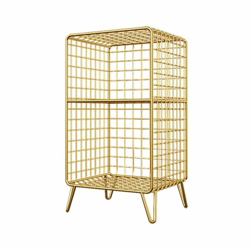 Minimalist Style Closed Bookcase Metal Shelves for Study Room 14"L x 12"W x 26"H Gold Clearhalo 'Bookcases' 'furn' 'furn_bookcases' 'Furniture' 'furniture_bookcases' 'kitchen' 'kitchen_bookcases' 'Living Room Furniture' 'Office Furniture' 4678494