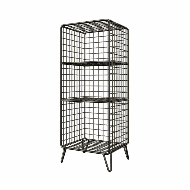 Minimalist Style Closed Bookcase Metal Shelves for Study Room 14"L x 12"W x 35"H Black Clearhalo 'Bookcases' 'furn' 'furn_bookcases' 'Furniture' 'furniture_bookcases' 'kitchen' 'kitchen_bookcases' 'Living Room Furniture' 'Office Furniture' 4678502