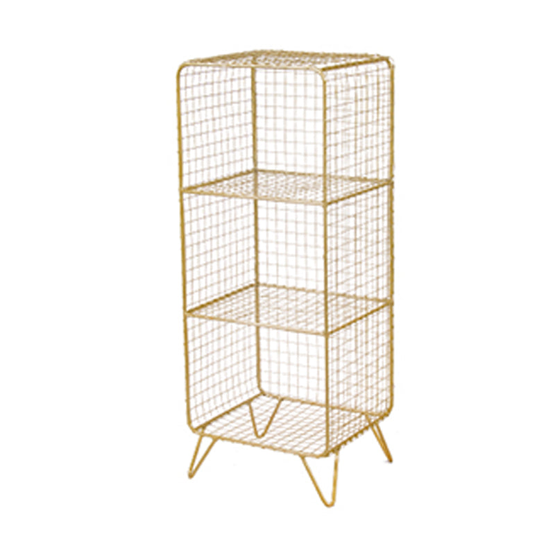 Modern Style Vertical Bookshelf Closed Back Shelf Bookcase for Home 14"L x 12"W x 35"H Gold Clearhalo 'Bookcases' 'furn' 'furn_bookcases' 'Furniture' 'furniture_bookcases' 'kitchen' 'kitchen_bookcases' 'Living Room Furniture' 'Office Furniture' 4678518