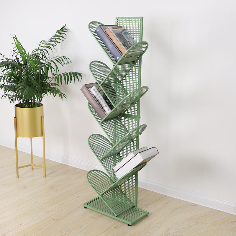 Industrial Geometric Bookcase Metal Book Shelf for Home Office 16"L x 9"W x 50"H Lemon Green Clearhalo 'Bookcases' 'furn' 'furn_bookcases' 'Furniture' 'furniture_bookcases' 'kitchen' 'kitchen_bookcases' 'Living Room Furniture' 'Office Furniture' 4678548
