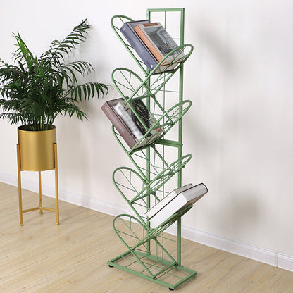 Industrial Geometric Bookcase Metal Book Shelf for Home Office 16"L x 9"W x 50"H Green Clearhalo 'Bookcases' 'furn' 'furn_bookcases' 'Furniture' 'furniture_bookcases' 'kitchen' 'kitchen_bookcases' 'Living Room Furniture' 'Office Furniture' 4678561