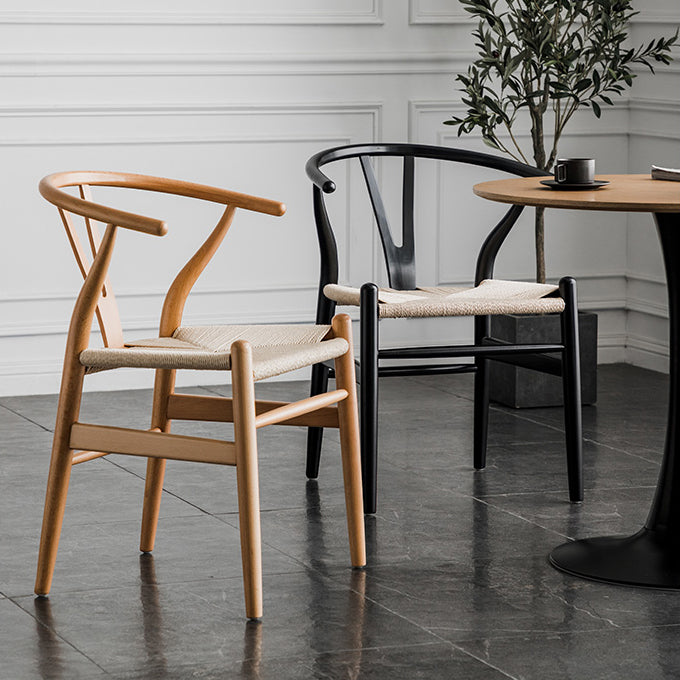 Modern Beech Wishbone Side Chair Matte Finish Wood Dining Chair Clearhalo ' kitchen&dining_furn' 'Dining Chairs' 'Dining Tables & Seating' 'dining_chair' 'furn' 'furn_dining_chair' 'Furniture' 'furniture_dining_chair' 'Kitchen & Dining Furniture' 'kitchen' 4678592