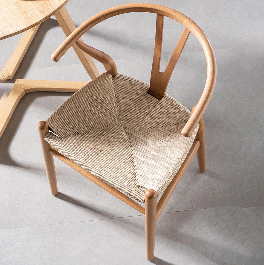 Modern Beech Wishbone Side Chair Matte Finish Wood Dining Chair Clearhalo ' kitchen&dining_furn' 'Dining Chairs' 'Dining Tables & Seating' 'dining_chair' 'furn' 'furn_dining_chair' 'Furniture' 'furniture_dining_chair' 'Kitchen & Dining Furniture' 'kitchen' 4678593