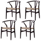 Modern Beech Wishbone Side Chair Matte Finish Wood Dining Chair Beige-Purple 4 Piece Set Clearhalo ' kitchen&dining_furn' 'Dining Chairs' 'Dining Tables & Seating' 'dining_chair' 'furn' 'furn_dining_chair' 'Furniture' 'furniture_dining_chair' 'Kitchen & Dining Furniture' 'kitchen' 4678599