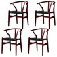 Modern Beech Wishbone Side Chair Matte Finish Wood Dining Chair Red-Black 4 Piece Set Clearhalo ' kitchen&dining_furn' 'Dining Chairs' 'Dining Tables & Seating' 'dining_chair' 'furn' 'furn_dining_chair' 'Furniture' 'furniture_dining_chair' 'Kitchen & Dining Furniture' 'kitchen' 4678602