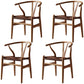 Modern Beech Wishbone Side Chair Matte Finish Wood Dining Chair Coffee 4 Piece Set Clearhalo ' kitchen&dining_furn' 'Dining Chairs' 'Dining Tables & Seating' 'dining_chair' 'furn' 'furn_dining_chair' 'Furniture' 'furniture_dining_chair' 'Kitchen & Dining Furniture' 'kitchen' 4678605