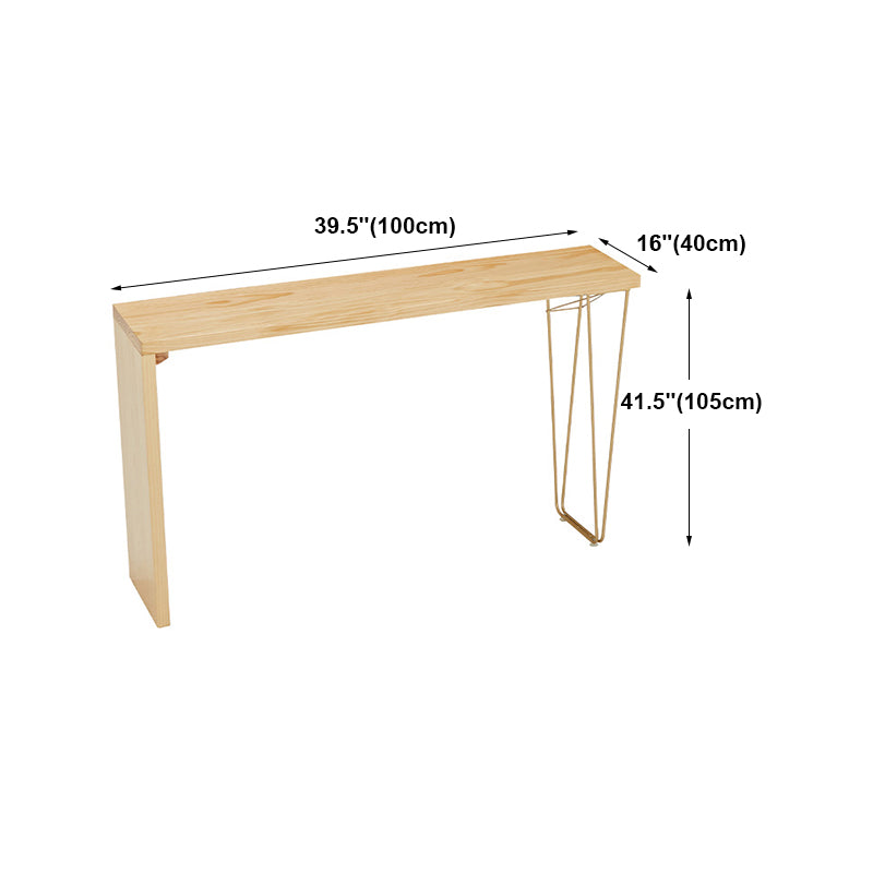 Light Brown Industrial Style Bar Table Pine Wood Milk Tea Shop Casual Bar Table Clearhalo 'Bar Furniture' 'Bar Tables' 'bar_tables' 'furn' 'furn_bar_tables' 'Furniture' 'furniture_bar_tables' 'Kitchen & Dining Furniture' 4678675