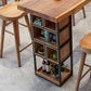 Brown Wood Counter Table with Rectangle Table Top Double Pedestal Table - 41.3" H Clearhalo 'Bar Furniture' 'Bar Tables' 'bar_tables' 'furn' 'furn_bar_tables' 'Furniture' 'furniture_bar_tables' 'Kitchen & Dining Furniture' 4678688