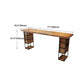 Brown Wood Counter Table with Rectangle Table Top Double Pedestal Table - 41.3" H Clearhalo 'Bar Furniture' 'Bar Tables' 'bar_tables' 'furn' 'furn_bar_tables' 'Furniture' 'furniture_bar_tables' 'Kitchen & Dining Furniture' 4678698